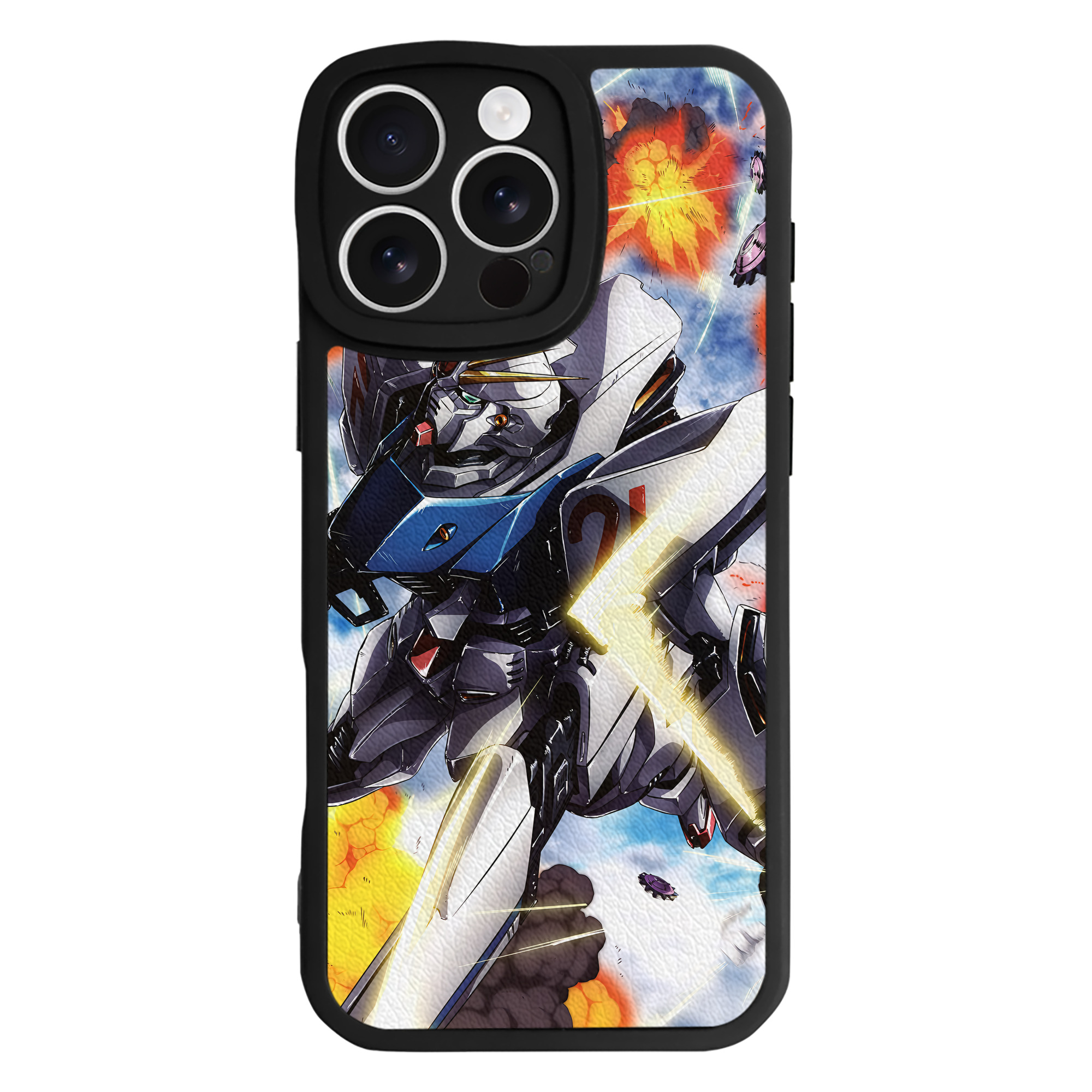 （画像用） 機動戦士ガンダム Mobile Suit Gundam 【iPhone 16シリーズ対応】シリコンスマホケース（レザー調） 材質：シリコン